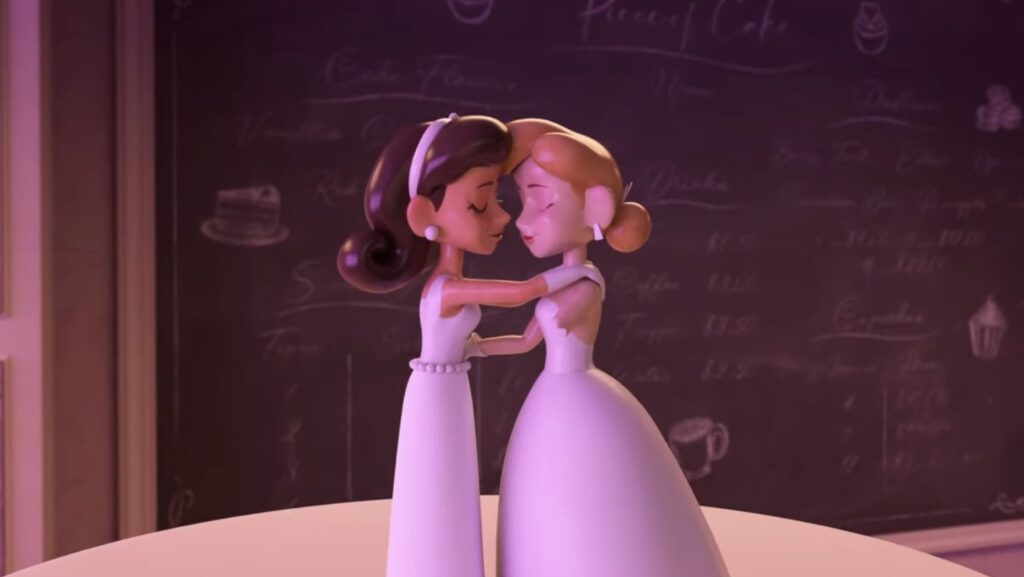 cake female dolls in a wedding brides gown